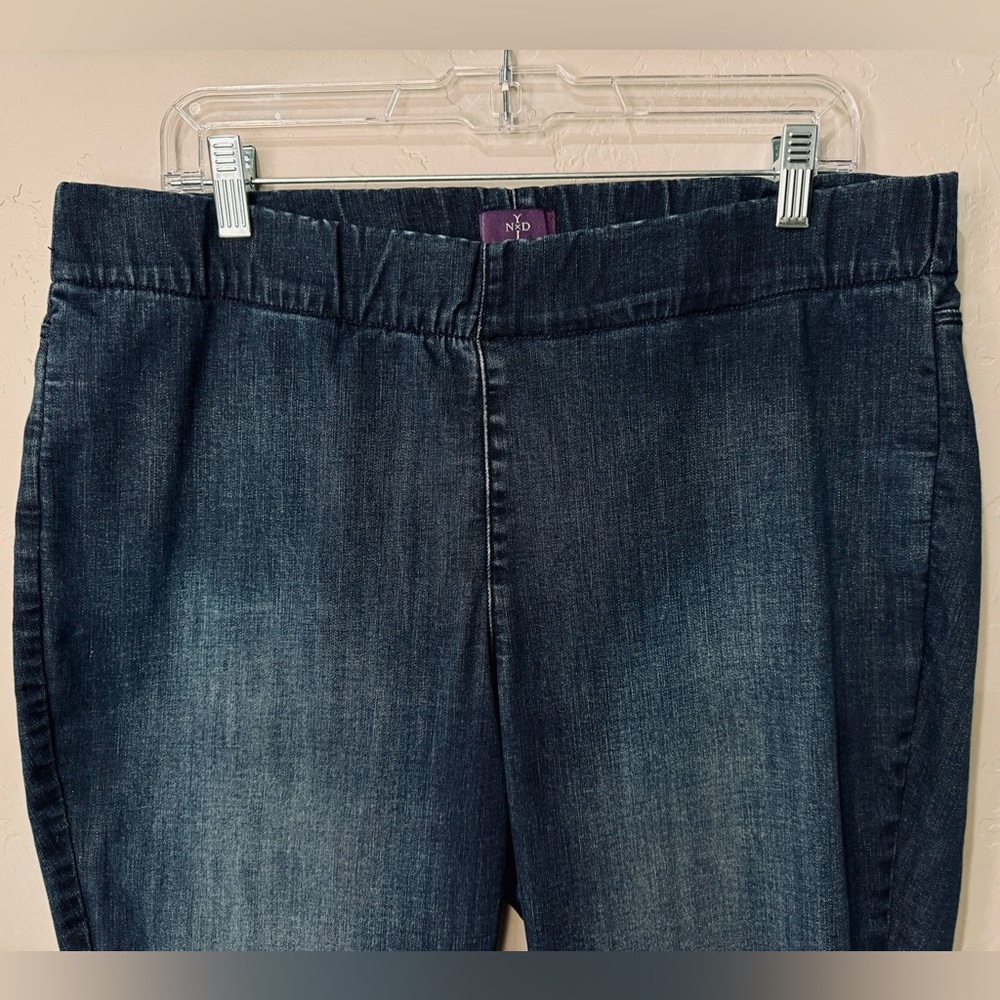 NYDJ Pull-On Jeans Straight Leg Fit Stretch Dark Wash High-Rise Denim SZ 16W - Picture 5 of 15